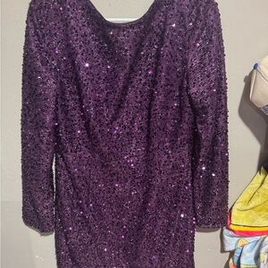 SHEIN Purple Sequin Mini Dress